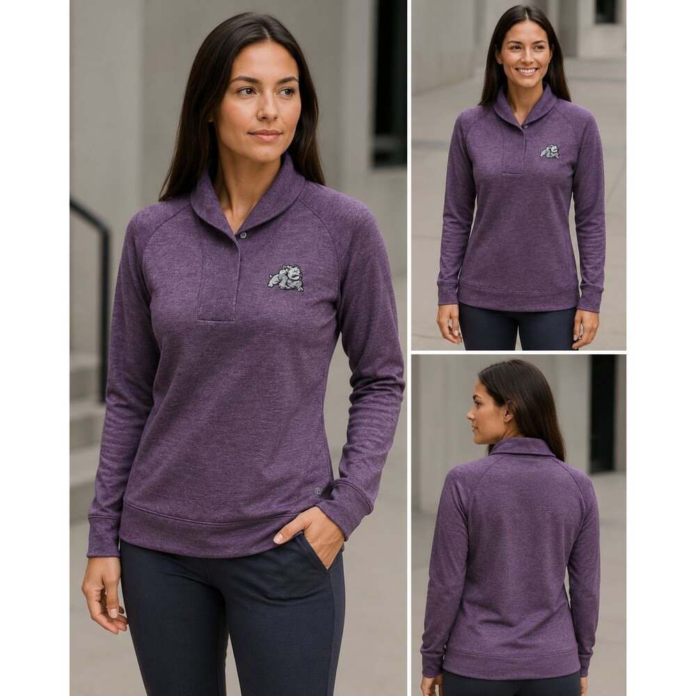 Cutter & Buck DryTec UPF 50+ Golf Pullover Women's Medium Heather Purple